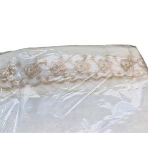 VTG Cannon Monticello Blanket 72" x 90" Full Twin Embroidered Satin Trim Baronet